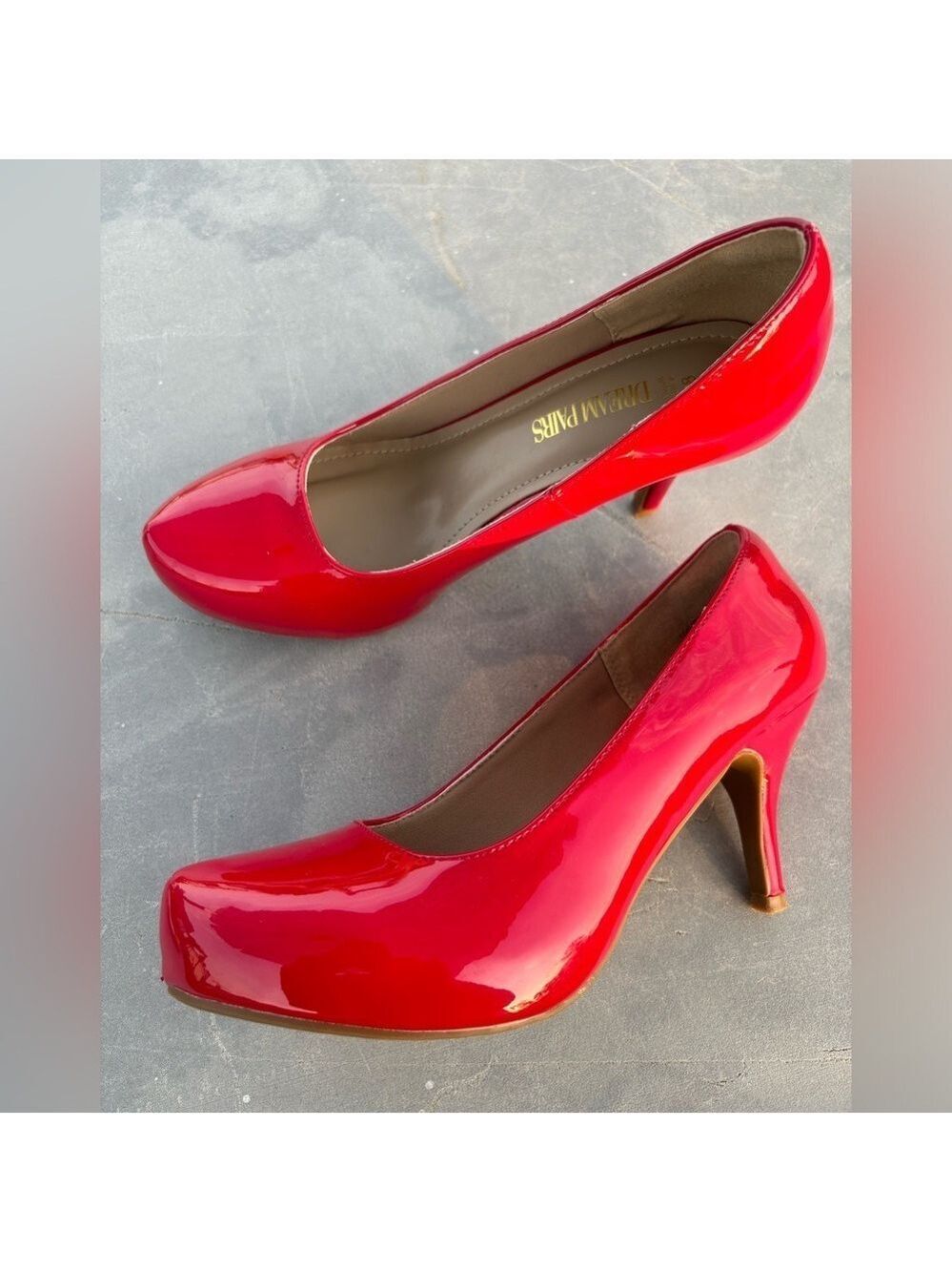 Dream Pairs Red Patent Heels Women Shoes